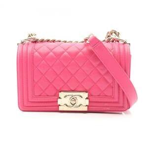Chanel Boy Small Shoulder Bag/Handbag, Lambskin Leather, Women's, Pink, A67085